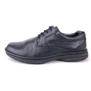 Aetrex Pebbled Black Leather Plain Toe Oxfords 10.5M